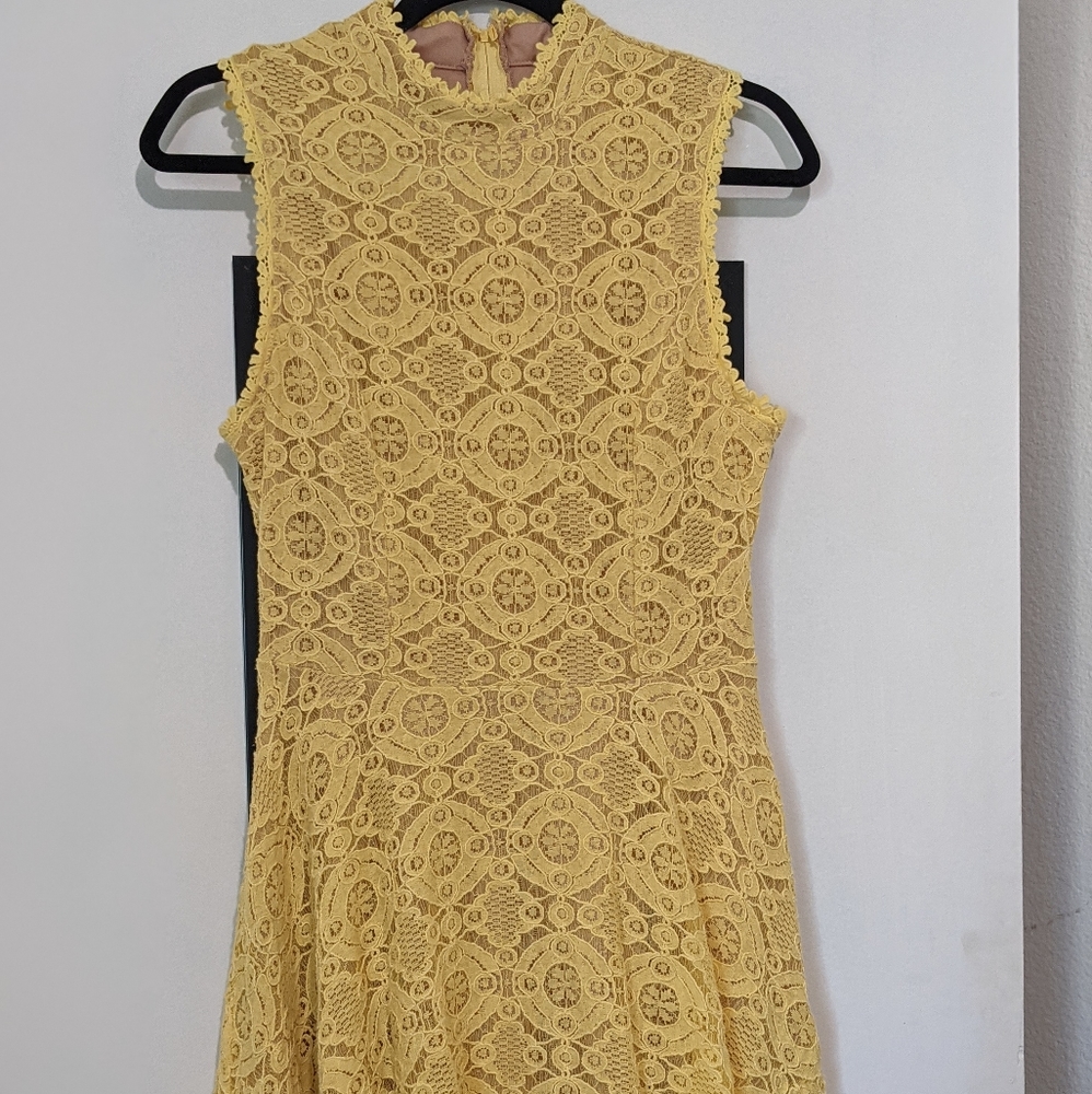 Yellow high neck dress